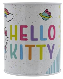 CyP Brands- Hello Kitty, Sanrio, Tirelire, Monnaie, Argent, Argent, Produit Officiel, Multicolore, Estandar