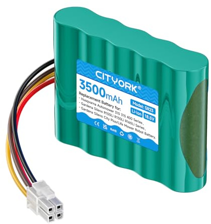 CITYORK 3500mAh Ersatzakku für Gardena Sileno R100Li R130Li R160Li, Gardena Sileno+ City/Life, für Husqvarna Automower 310 315 Rasenroboter, Rasenmäher Akku (18,5V, Li-ion)