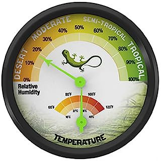 Reptile High Precision Thermometer Hygrometer Gauge Vivarium Tank Supplies Adhesive Pet Breeding Box Dial Gauge 16-49℃