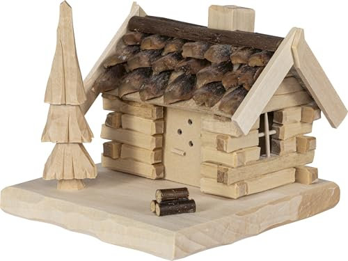 SAICO Räucherhaus Waldhütte - EIN Meisterwerk der traditionellen Erzgebirgskunst für Festliche Momente - Made in Germany
