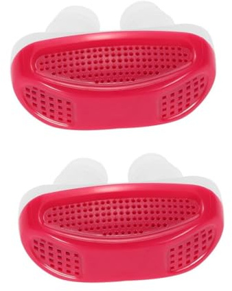 minkissy 2 Piezas 2 1 clip de nariz de ronquidos Congestión nasal Estuche para guardar dispositivo nasal orificios nasales dejar de roncar dispositivos dispositivo para roncar rojo