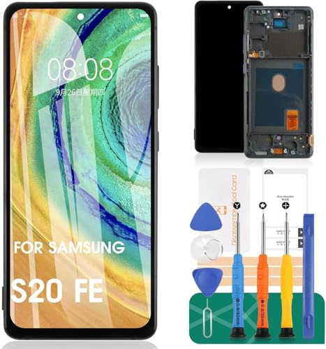 Incell Écran LCD de remplacement pour Samsung S20 FE 5G pour Samsung S20 FE 5G SM-G781B Écran tactile numériseur Kits de réparation avec cadre (sans fonction d'empreinte digitale, noir)