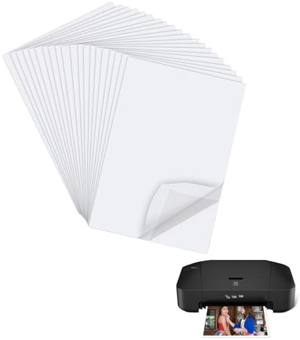 Limeow 20 Stück Aufkleber Drucker Aufkleber Drucken Aufkleber Papier Stickerdrucker Stickerpapier Druckerpapier Sticker Papier a4 Papier Transparentes Selbstklebendes Druckpapier für Alltagspapiere