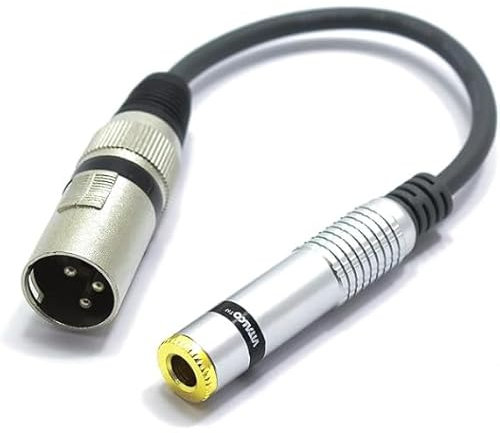 EuAcesry Cable XLR Macho a Jack, 0.3 M TRS Adaptador Audio de Micrófono XLR Cable 6,35 mm Hembra, para Micrófono, Altavoz, Amplificador, Equipo de Sonido, Grabador de Estudio