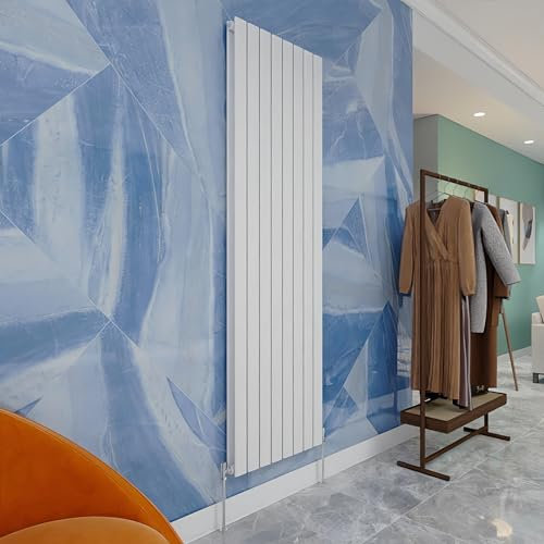 Central Heating Radiator,1800x544mm White Vertical Flat Double Panel Column Energy-efficient for Morden Multi-Scene