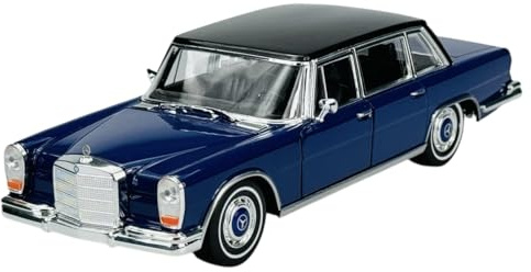 Welly Modell Auto Kompatibel mit 1963 Mercedes-Benz 600 W100 Blau 1/24 1:24 Metall Modell Auto Die Cast Neu im Kasten