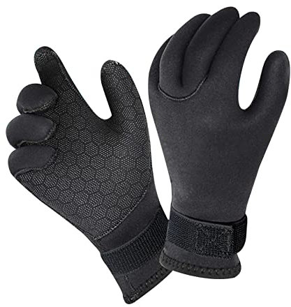 Neoprenhandschuhe 3 mm Schwimm-Schnorchel-Handschuhe rutschfeste Tauch-Winter-Schwimmhandschuhe Anti-Kratzer halten warm Schnorcheln Surfen Angeln Wassersport(L)