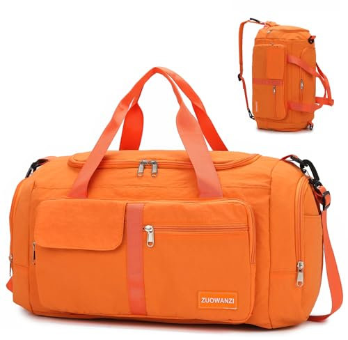 Myhozee Sporttasche Damen Reisetasche Faltbar 45x23x26cm Sportrucksack Kleine Gym Duffel Bag Sport Tasche Weekender Bag Rucksack mit Schuhfach und Nassfach für Sport, Sauna, Fitness & Reisen
