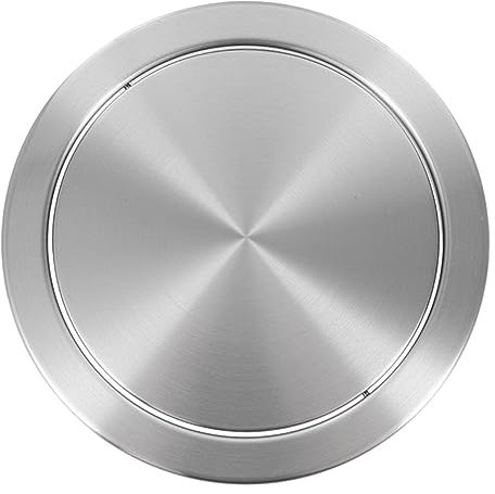 Vaguelly Couvercle de Poubelle Encastré Design Discret, en Acier Inoxydable Clapet Pivotant Rond, pour Plan de Travail Cuisine et Salle de Bain