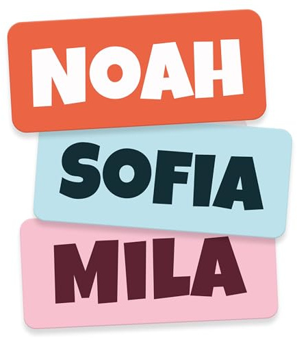 Namensaufkleber Kinder für Schule & Kita (60 Stk, Unifarben) | Personalisiert & Waschmaschinenfest, Namensschilder für Kleidung, Namensetiketten, Klebeetiketten Namen Kinder