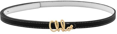 LJCZKA Thin Double‑sided Waist Strap for Ladies, Smooth Surface Adjustable Hip Band with Golden Metal Fastener for Casual Everyday Outfits (BlackGold)