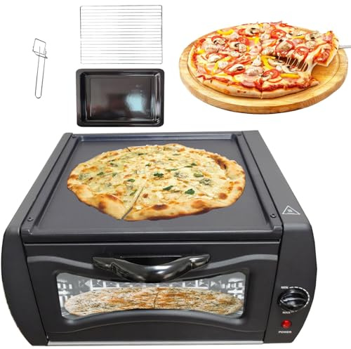 Horno Tandoor, Mini Horno de Pizza, Horno Tandoor Eléctrico y Pizzera, Horno de Pizza de Encimera de 15L con Control de Temperatura Ajustable