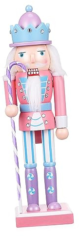 POPETPOP Wooden Nutcracker Soldier Ornament 25.5cm Nutcracker Figurine Desktop Decor for Holiday Table Display