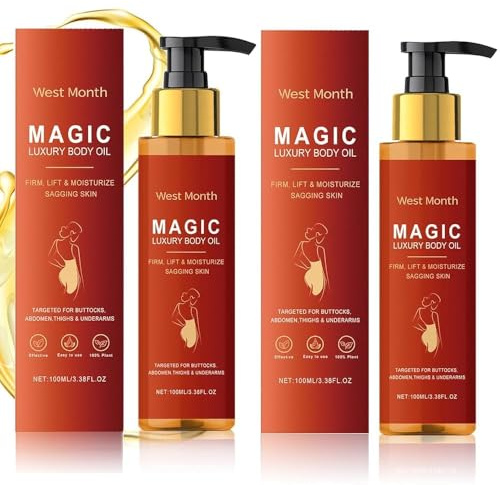 Magic-Huile Pour Le Corps, Avec 99% D'ingrédients Naturels, 2PCS Huile Corporelle Raffermissante Pour La Peau, Pour Peaux Fines Ridules Y Sèches, Raffermit,Élasticité, Hydrate,huile De Soin (G, A)