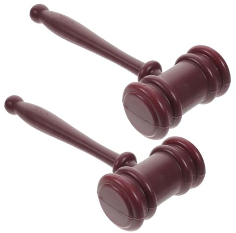 BESPORTBLE Judge's Gavel Toy for Children 2pcs Plastic Auction Hammer Educational Boys and Girls Plaything Suitable for Role Play and Classroom Use