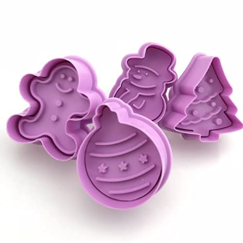 Stampi per biscotti di Natale 3D pupazzo di neve campana albero di Natale biscotti taglierina zucchero fondente torta stampo decorazione festa di Natale strumenti di cottura 4 pezzi stampi per