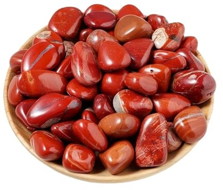 RNUMLIGH 200 g de Jaspe Rouge en Vrac, Pierres roulées, minerai de Quartz, Gravier, Cristaux de 1,5 à 3 cm