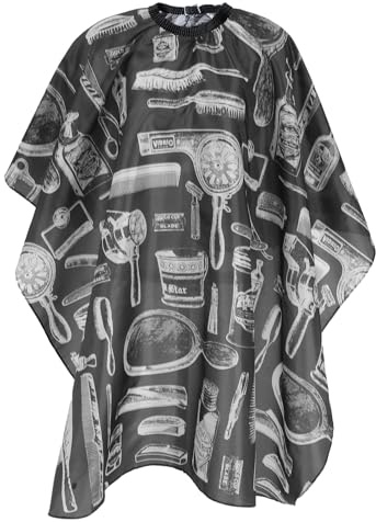 Andibro Cape de coiffeur, 145 x 120 cm, imperméable, pour homme et femme, réglable, accessoire de salon de coiffure
