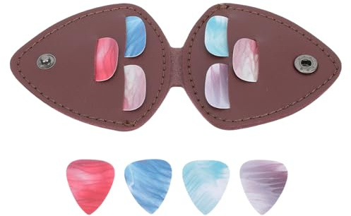 GARVALON Estuche para Púas de Guitarra Portátil con Púas de Plástico Duraderas Práctico Soporte para Plectros Diseño Compacto y Resistente para Músicos y Coleccionistas