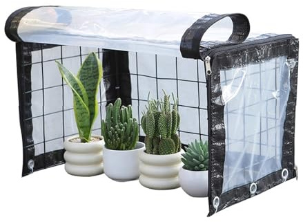Invernadero Exterior Pequeño Balcon Funda Aislante de Plástico con Cremallera Invernadero Pequeño para Terraza con Bridas Apto para Plantas, Hortalizas y Plantas en Maceta(42*30*30cm)