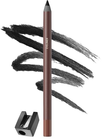 EONFAVE Eyeliner penna vattentät, kajalpenna för ögonmakeup, torksäker och långvarig, krämig textur, matt färg, eyeliner med pennvässare för mjuka linjer, 2 g (#05 svart)