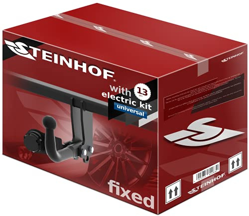 STEINHOF NEU Anhängerkupplung AHK starr kompatibel mit VW Touran I 1T Minivan 03.2003-09.2015 mit 13-polig Universal-Elektrosatz