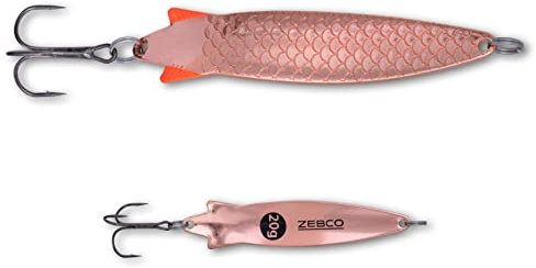 Zebco Premium Trophy Z-Spoony Blinker Fishing Lure Snake Bait with Treble Fishing Hooks Predatory Fish Spoons Fishing Accessories, Copper, 20g