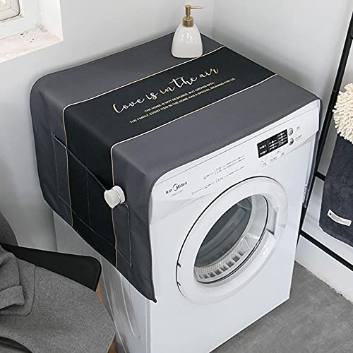 Abdeckung Waschmaschine Decken Waschmaschinen Abdeckungen Waschmaschinenbezug WaschmaschinenüBerzug Auflage Mit Aufbewahrungstasche Reines Grau 55 X 140cm