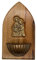 Holy Water Font | Saint Benedict | Our Lady of Grace | Holy Family | Beautiful Wood Base with Bronze-Tone Religious Figures and Holy Water Font | Catholic Home Decor (Holy Family)