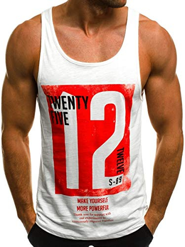 WAZZAP Tank Top Herren Bodybuilding Muskelshirt Fitness Gym Sport Stringer Ärmellos T-Shirt mit Print