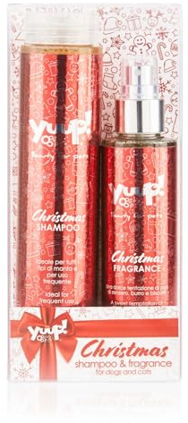 YUUP! – Christmas Duo | Champú y Fragancia navideña con Aroma a Pan de Jengibre, Mantequilla y Galletas, Kit para Perros y Gatos