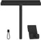 BROTOU Silicone Shower Squeegee with Hook & Lanyard, Window Glass Scraper, Mirror Screen Wiper, Multi Cleaner for Bathroom, Door, Car and Furniture (Black, 8 Inch)