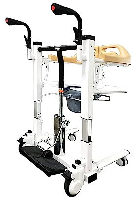 Elevador de pacientes Hydraulic Patient Lift Wheelchair Commode for Home Raised Toilet Seats Bath Chairs Transfer Shower Chair Bathroom Transfer Lifter for Disabled Elderly Wheelchair Lift