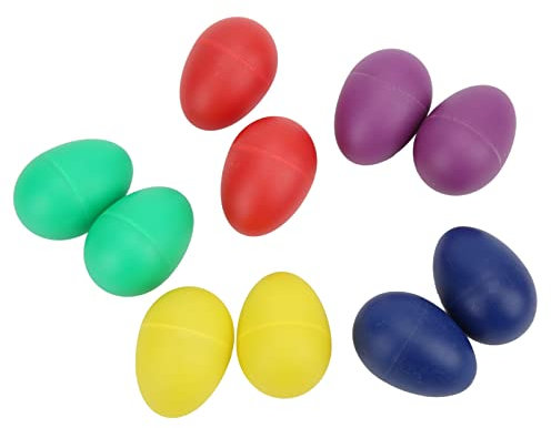 Musik-Eier, Eier-Shaker, Kunststoff-Eier-Shaker, 10 Stück, Mini-Musik-Eier, Bunte Kunststoff-Shaker, Musik-Ei für Rhythmus-Training für Kinder, Pedale für die Frühe Bildung