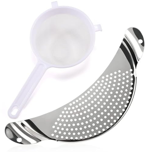 Jicyor Colador de Pasta y Cocina Fino de Acero Inoxidable, Escurridor Extra Plano Para Ollas MTGLQ-2