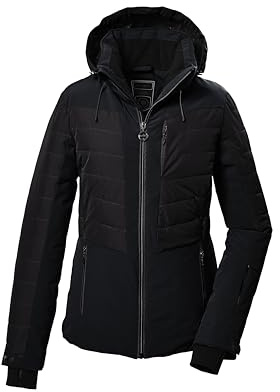 killtec Damen Skijacke/Funktionsjacke in Daunenoptik mit abzippbarer Kapuze und Schneefang KSW 309 WMN SKI QLTD JCKT, schwarz, 44, 42037-000