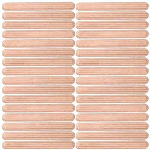 Tomedeks 100 PCS 6 * 50mm Pezzi Tasselli in Legno,Chiodi per Legno，Tasselli Legno per Fresatrice, Scanalature, Artigianato, Bricolage, Falegnameria