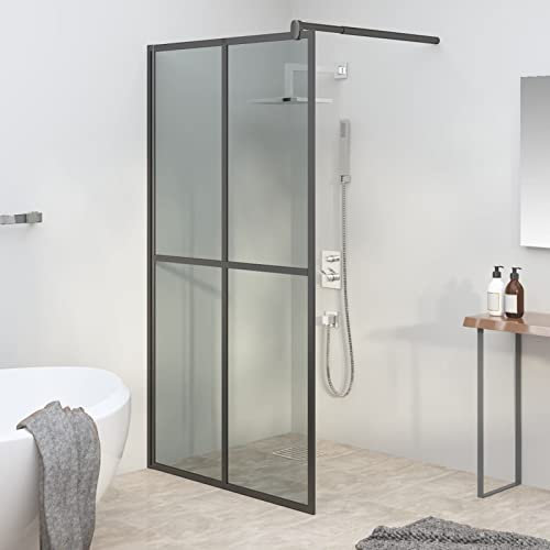 LAPOOH 151887 Shower Cabin 118 x 190 cm with Dark Tempered Glass, Shower Cabin, Shower Cabin, Complete Shower Cabin