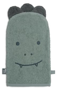 Jollein Waschhandschuhe Baby - Frottee - Jungle Jambo, Croco - 27x16cm - 100% Baumwolle - Waschlappe Baby - OEKO-TEX Zertifiziert