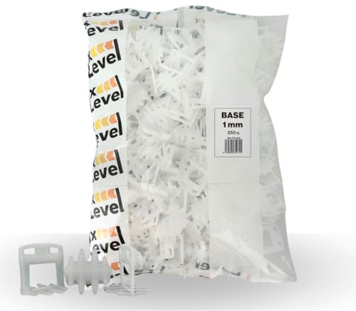 Pezzi Sistema Di Cunei Per Piastrelle - Fix Level - Pezzi Di Morsetto Distanziatori Da 1mm - Piastrelle da Parete e da Pavimento - Sistema di livellamento per piastrelle 250pz (1 mm)