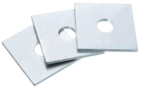 sourcing map 4 rondelle M22 x 75 x 5 mm per cuscinetti a piastra quadrata in acciaio al carbonio, rondelle piatte per fissaggio hardware