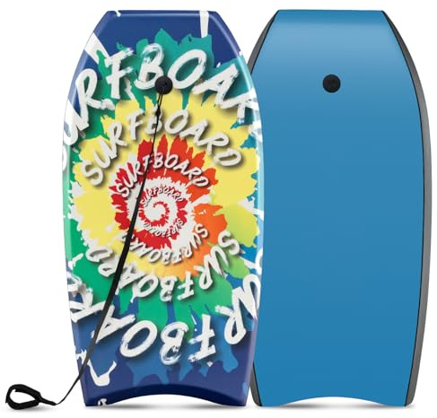 GOPLUS Bodyboard, Schwimmbrett Schwimmboard leicht tragbar für Strand, Meer, Surfboard, Sup-Board mit Handgelenksleine, Surfbrett für Kinder Jugendliche Erwachsene