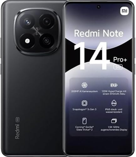 XIAOMI Redmi Note 14 Pro 5G telefono cellulare 1.5K 120Hz 6.67” display AMOLED, 12+512GB smartphone senza contratto con processore octa-core e 200MP AI tripla fotocamera 5110mAh batteria 45W