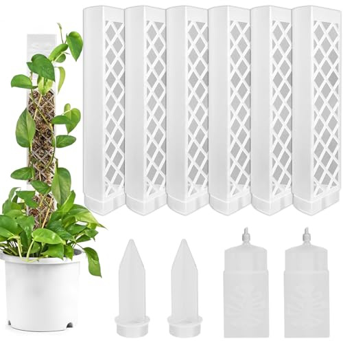 Rodison 6x24,5cm Selbstbewässerung Moosstab-Set mit 2 Tropfern+2 Erdnägeln