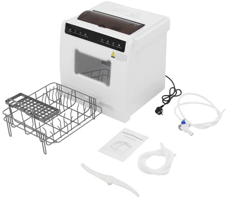 Lave-vaisselle de table à écran tactile, mini, 6 programmes, pour 4 à 6 personnes, multifonction, pour camping, camping-car, gadgets, portable, 46 x 41 x 46 cm