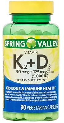 Unique Bundle Store Vitamin D3 K2 5000 IU – 90 Vegetarian Capsules, High Potency D3 with K2 Supplement, Vitamina D3 con K2, Formula for Bone and Immune Support (Pack of 1)