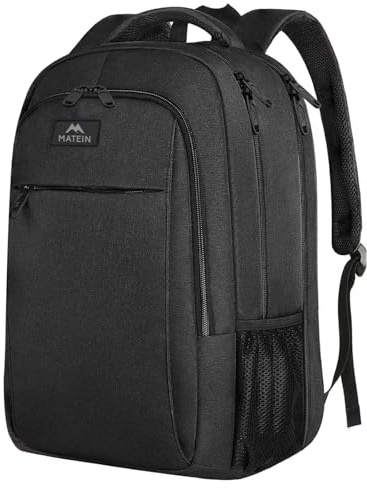 MATEIN Grande Zaino per PC 18.4 Pollici, Multitasche Zaini per Laptop, Antifurto Zaino da Viaggio per Donna Uomo, Impermeabilie Zaini Casual per Notebook, Lavoro, Regalo, Nero