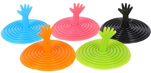 KICHOUSE Tappi per Lavello da Cucina in Silicone 5 Pezzi a Forma di Mano Copertura Scarico Lavandino Multifunzione per Bagno e Vasca