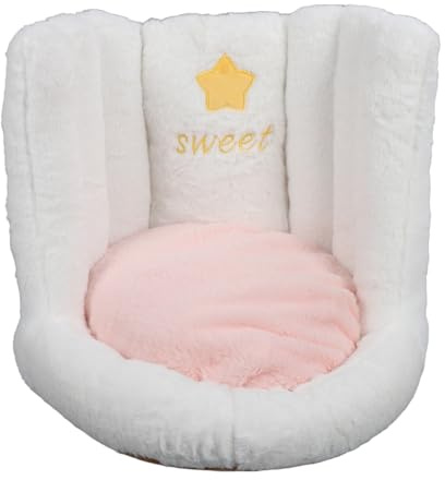 baginbaginbag Silla de Piso con Respaldo, cojín Antideslizante, Lindo, y cómodo, Almohada de Terciopelo para el Suelo, Asiento para niños de Oficina (Blanca)