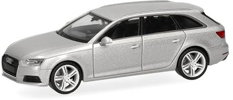 Herpa modèle réduit Voiture Audi A4 Avant, Argent Glacier, Miniature à l’échelle 1:87, pièce de Collection, Made in Germany, modèle en Plastique